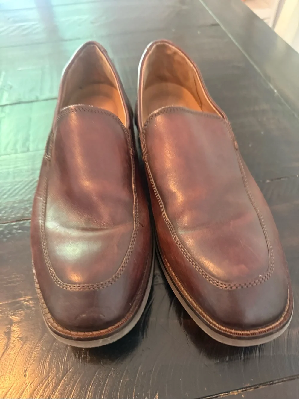 Clarks Brown Leather Slip-On Loafers